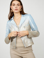 Frank Lyman Edgy ombré moto jacket