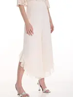 Frank Lyman Crop chiffon ruffle hem pant