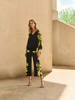 Joseph Ribkoff Floral crop wide leg pant