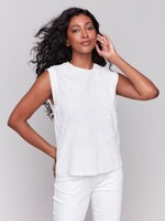 Charlie B Embroidered Sleeveless Crew NecK