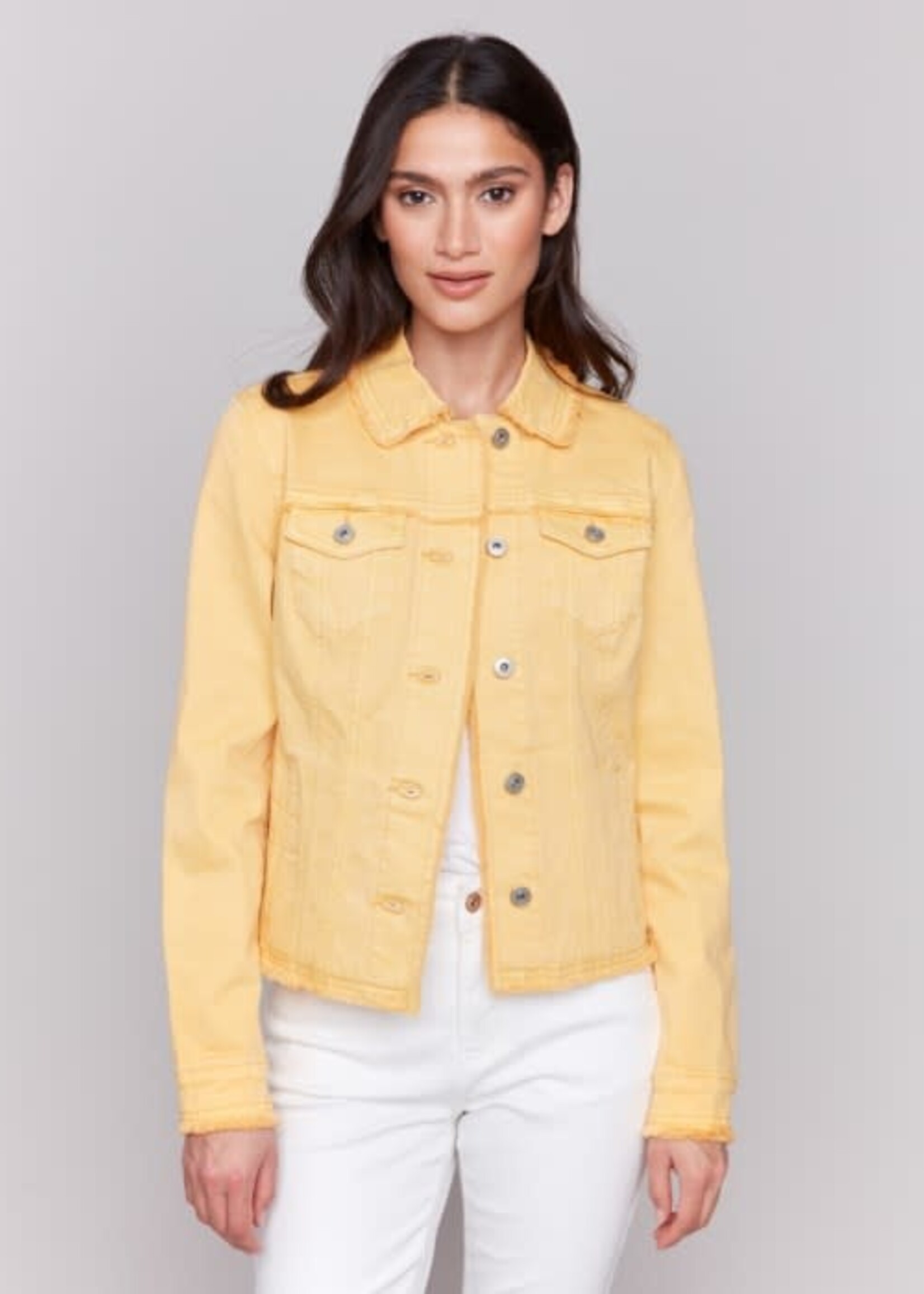 Charlie B Frayed Edge Denim Jkt