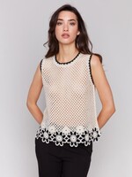 Charlie B Floral Border Crochet Tank