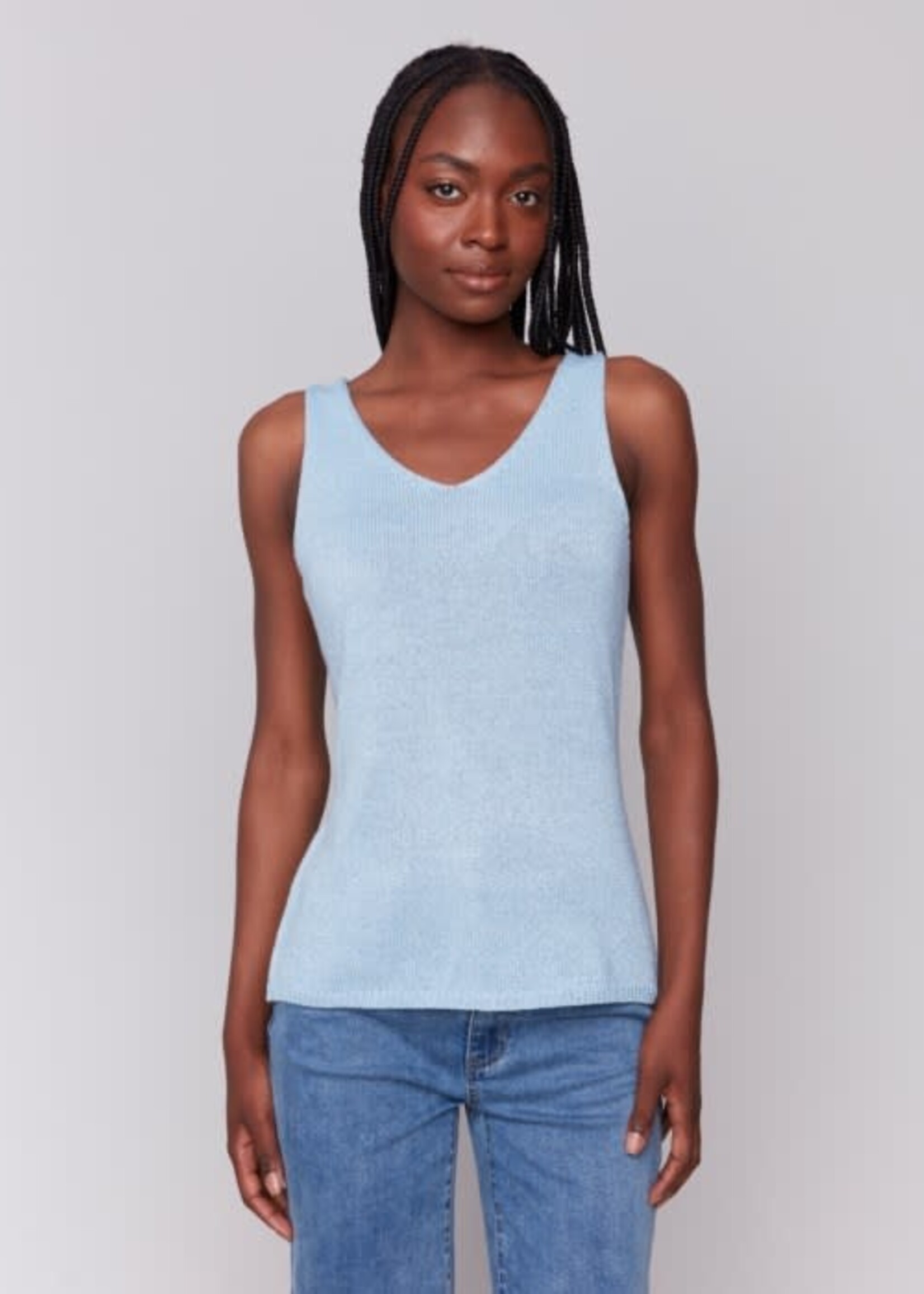 Charlie B Metallic Lurex Knit Cami