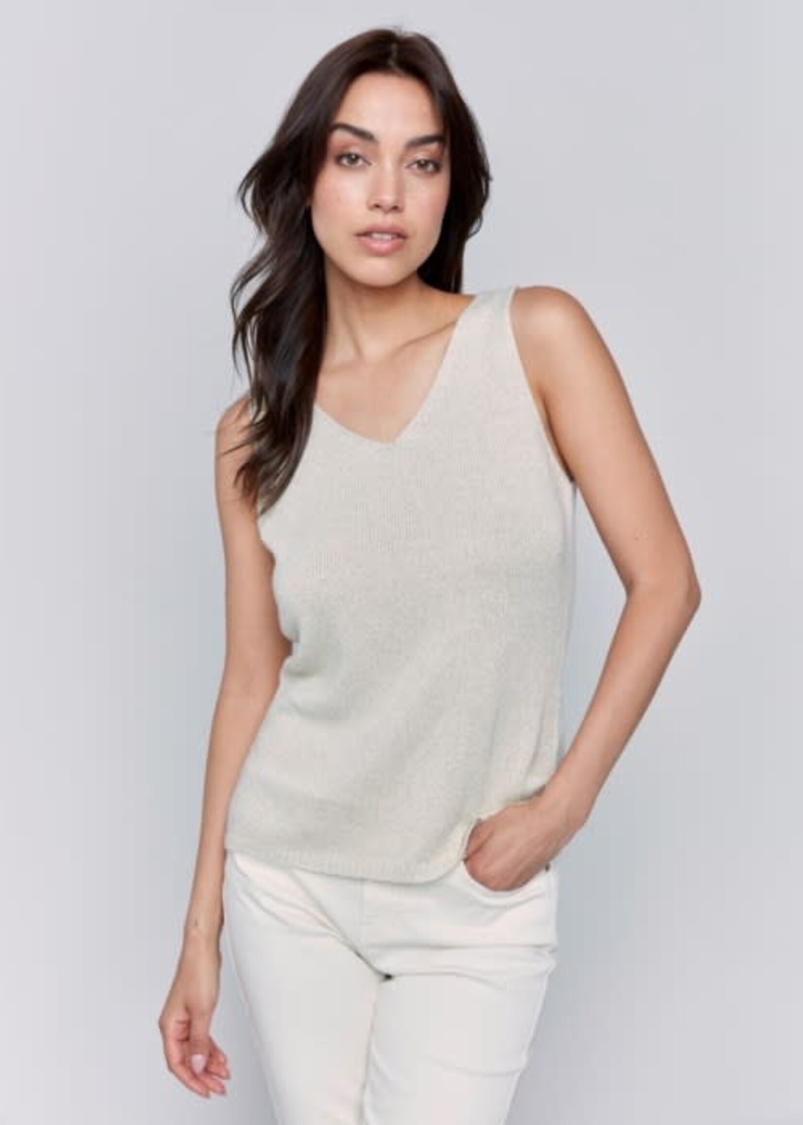 Charlie B Metallic Lurex Knit Cami