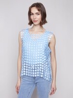 Charlie B Textured Crochet Flower Top