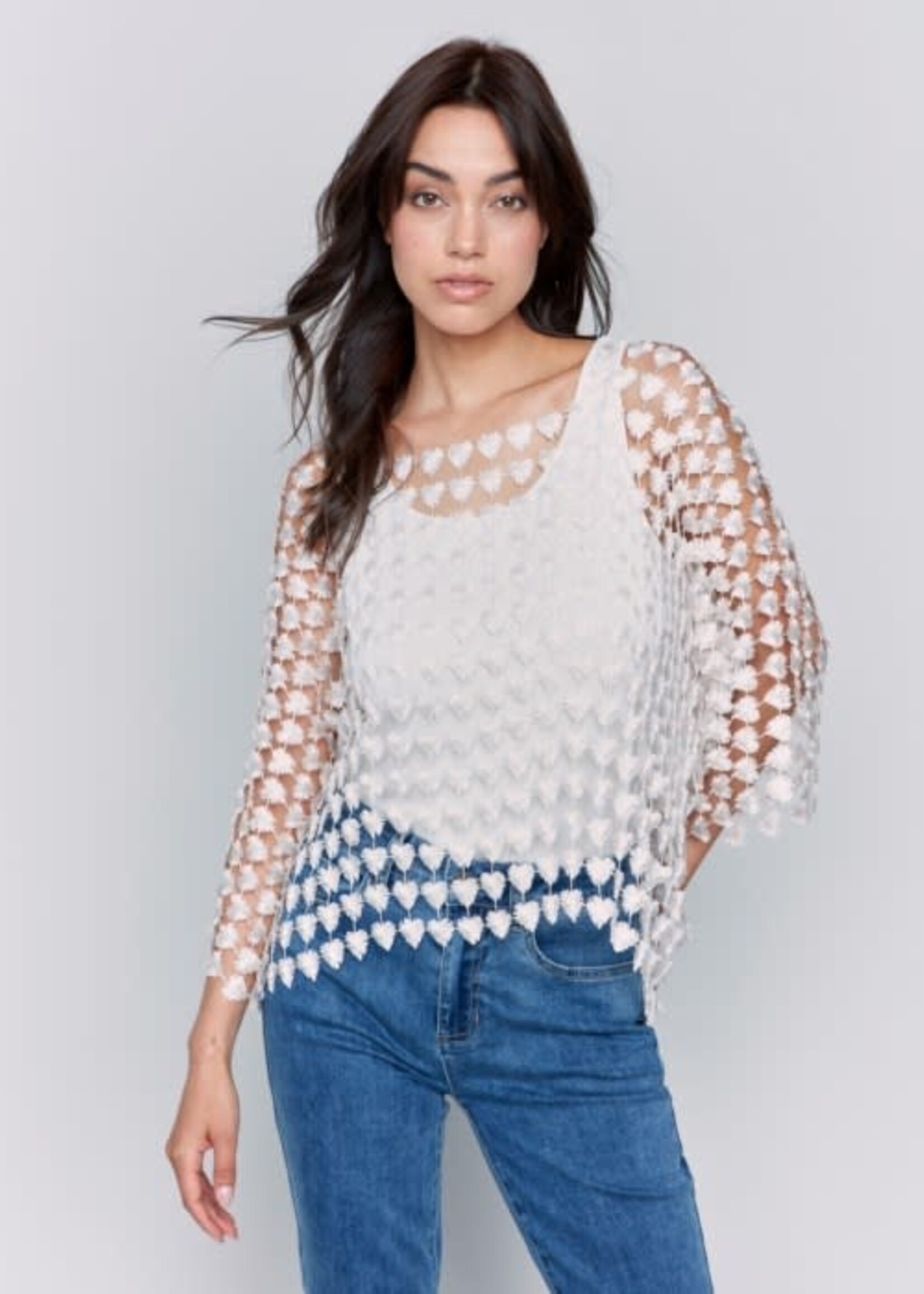 Charlie B Crochet Heart Top