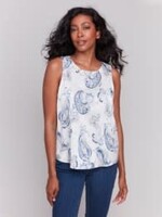 Charlie B Printed Satin Sleeveless Top