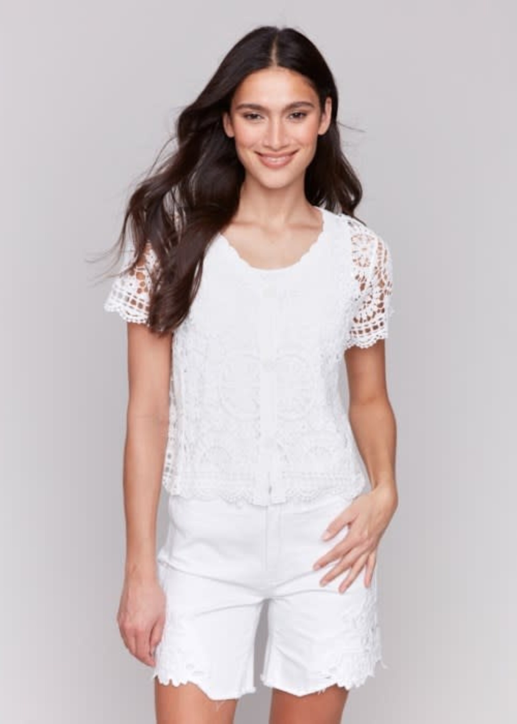 Charlie B Crochet Bolero Cardigan