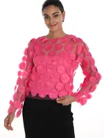 Frank Lyman 3D Circular Mesh Top w/ tank
