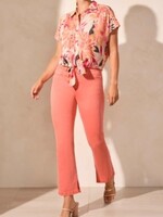 Tribal Printed Tie- Front Blouse