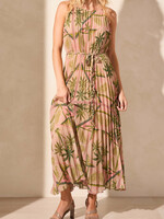 Tribal Pleated print maxi dress