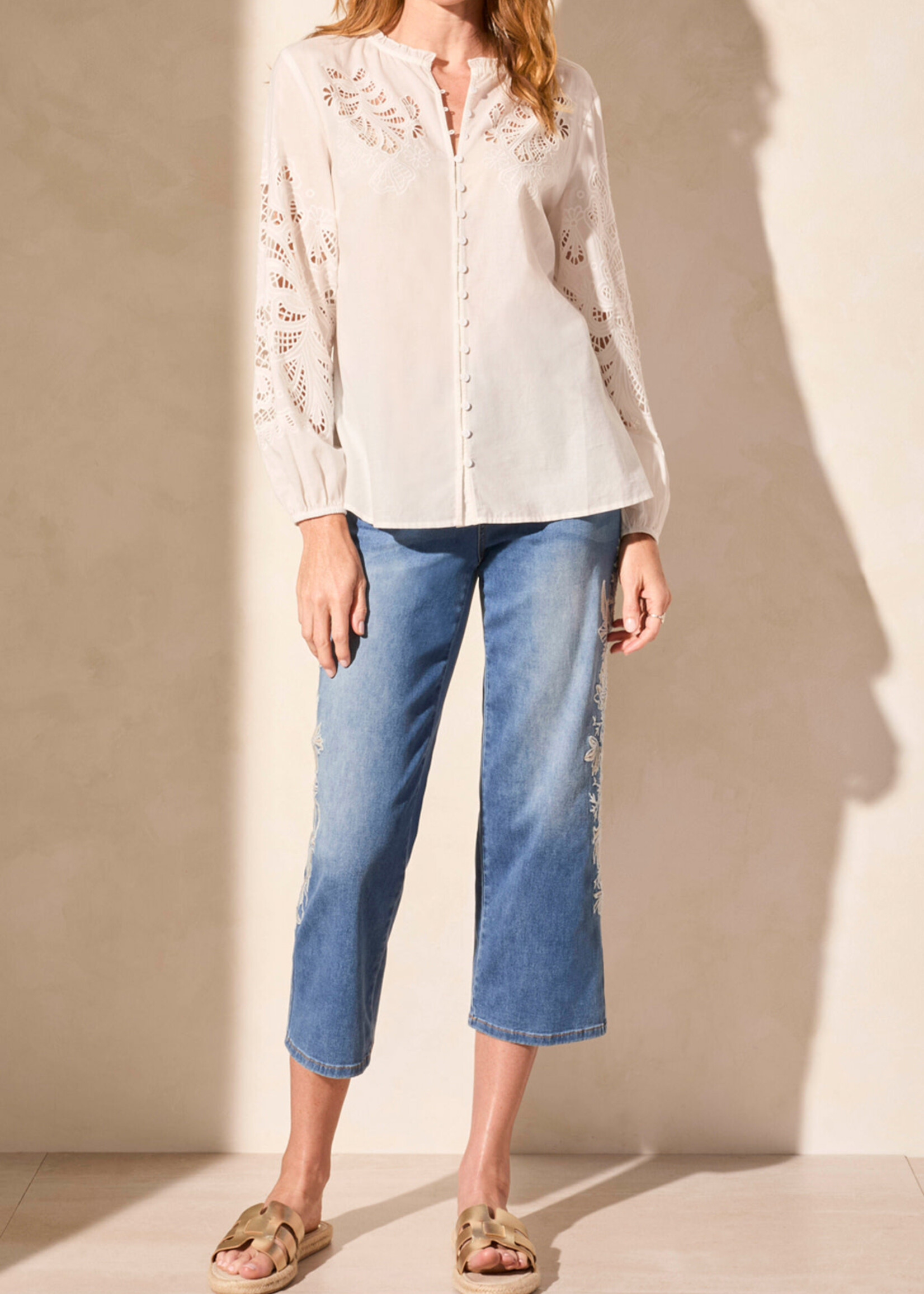 Tribal Embroidered Cut- Out Blouse