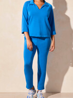 Tribal Henley 3/4 Sleeve Slit Top