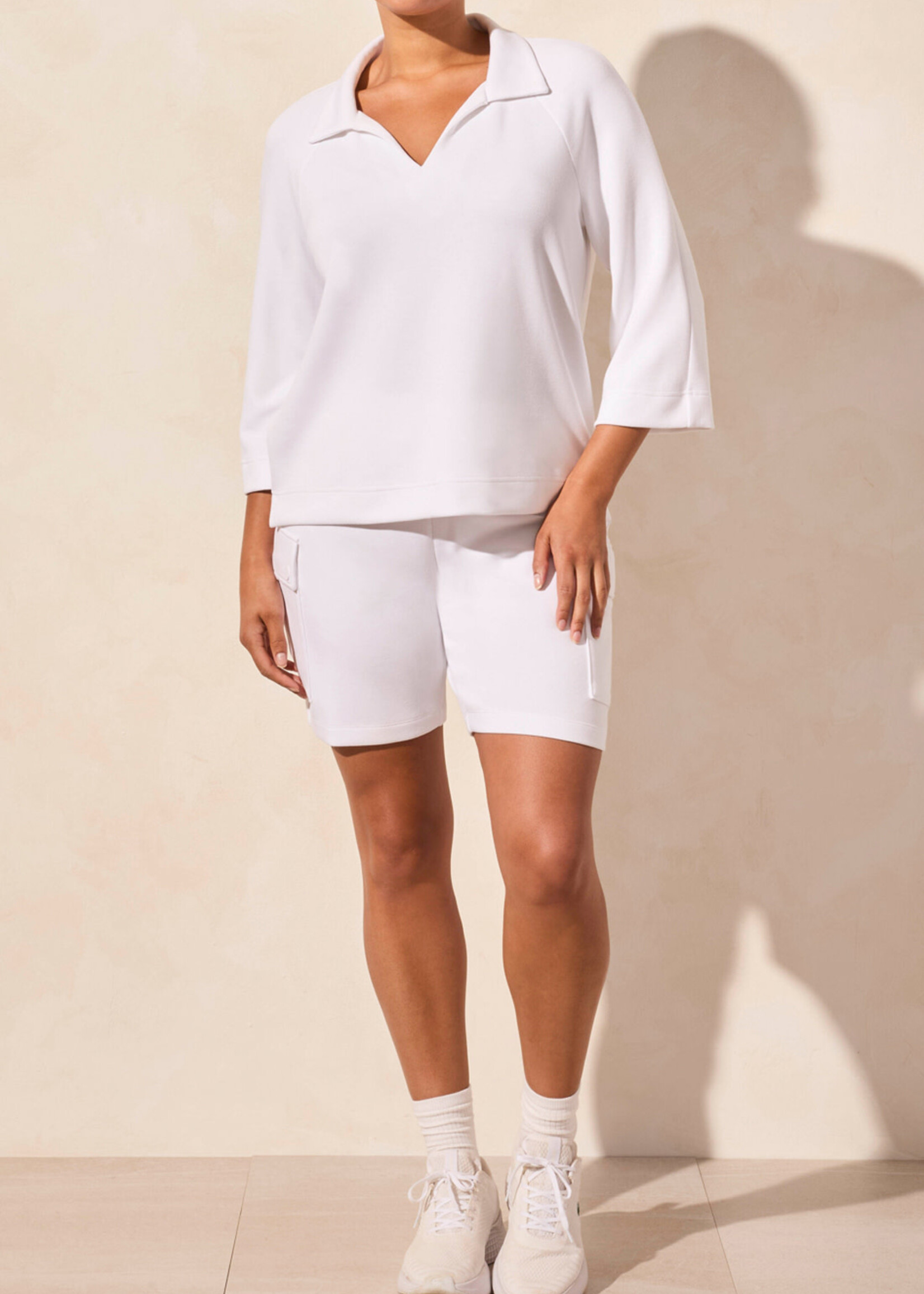 Tribal Henley 3/4 Sleeve Slit Top