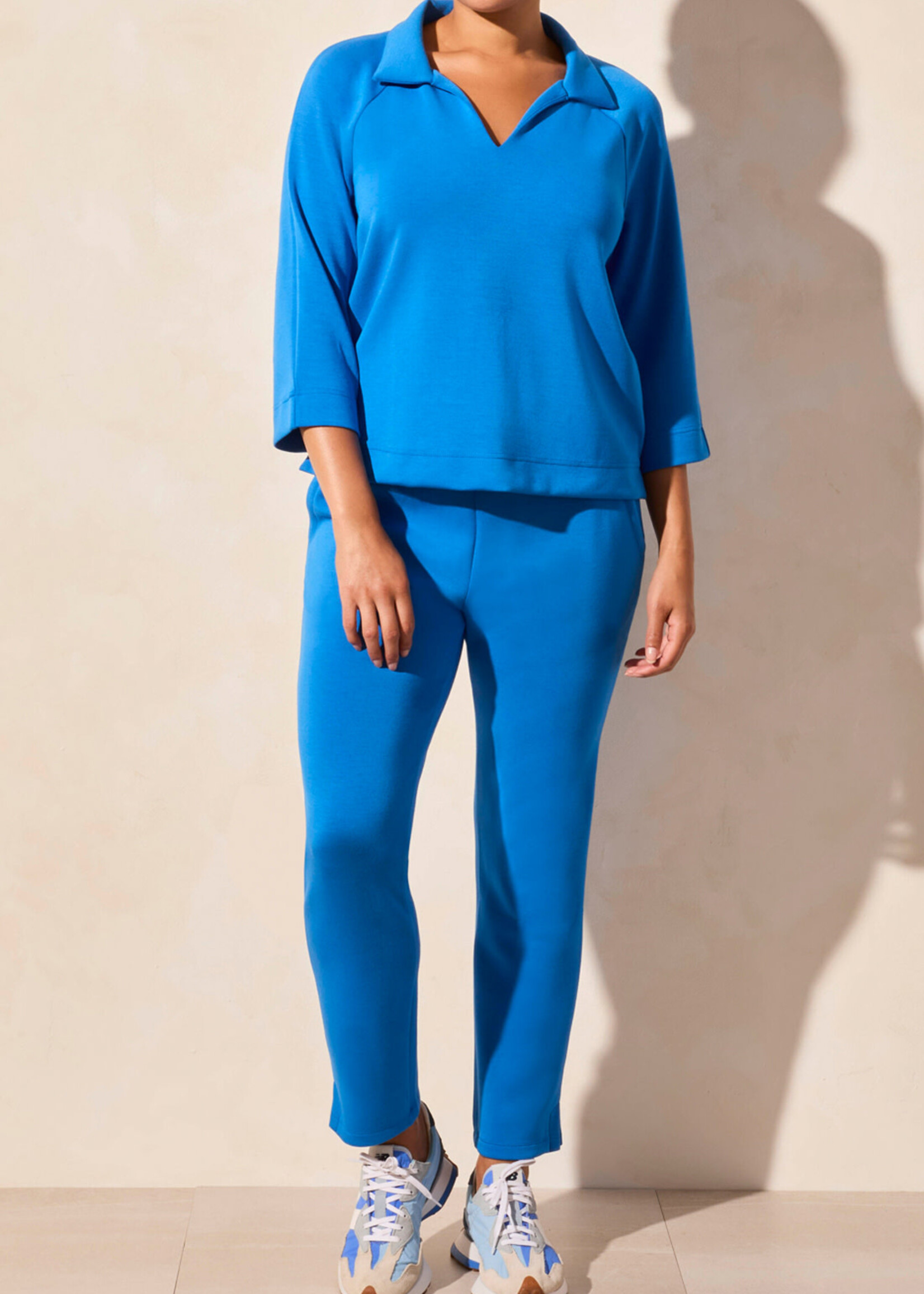 Tribal Henley 3/4 Sleeve Slit Top