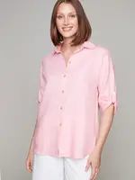 Carre Noir Linen 3/4 Sleeve Blouse