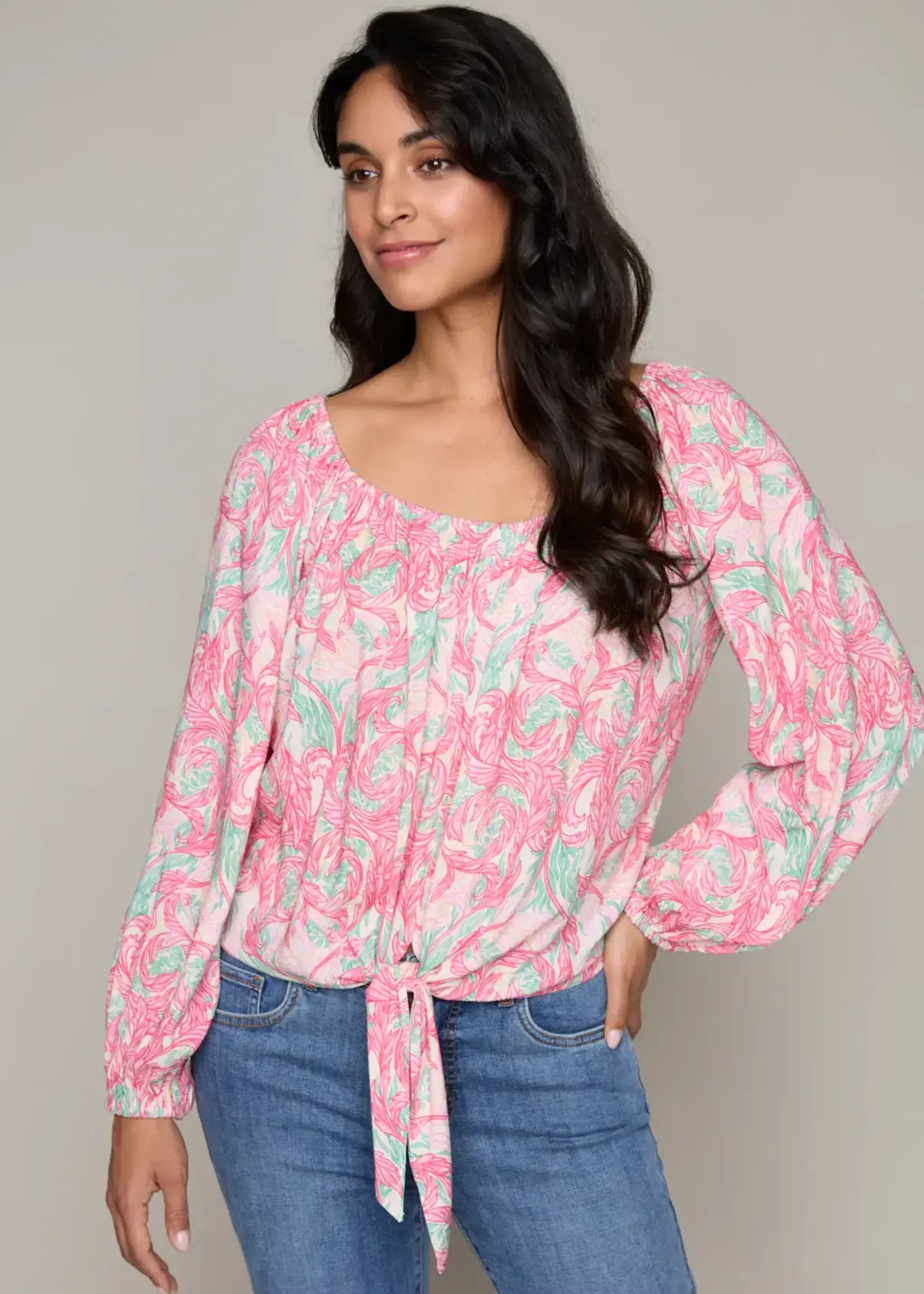 Carre Noir Off- Shoulder Tie Front Blouse