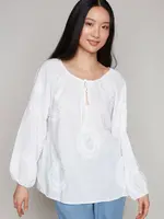 Carre Noir Tassel Tie Front Blouse