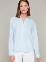 Carre Noir Oxford Rhinestone Stripe Blouse