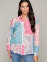 Carre Noir Patch Work Print Blouse
