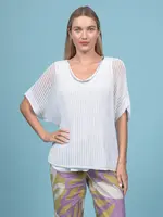 Elissia Cotton Mesh Drop Sleeve Top