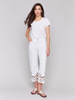 Charlie B Laser Cut Lace Bottom Jean