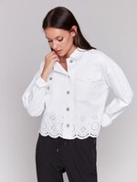 Charlie B Scalloped Eyelet Denim Jacket