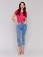 Charlie B Embroidery Bootcut Tulip Hem Pant