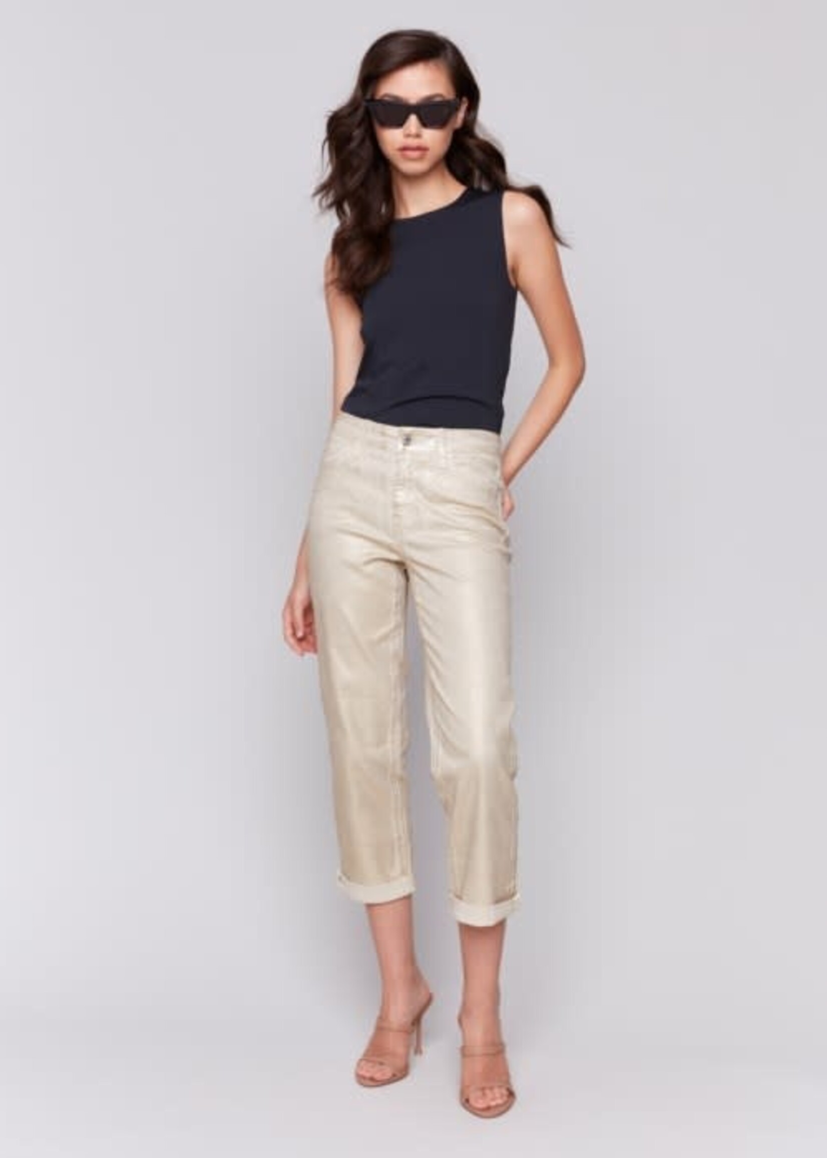 Charlie B Foiled Cuffed Hem Pant