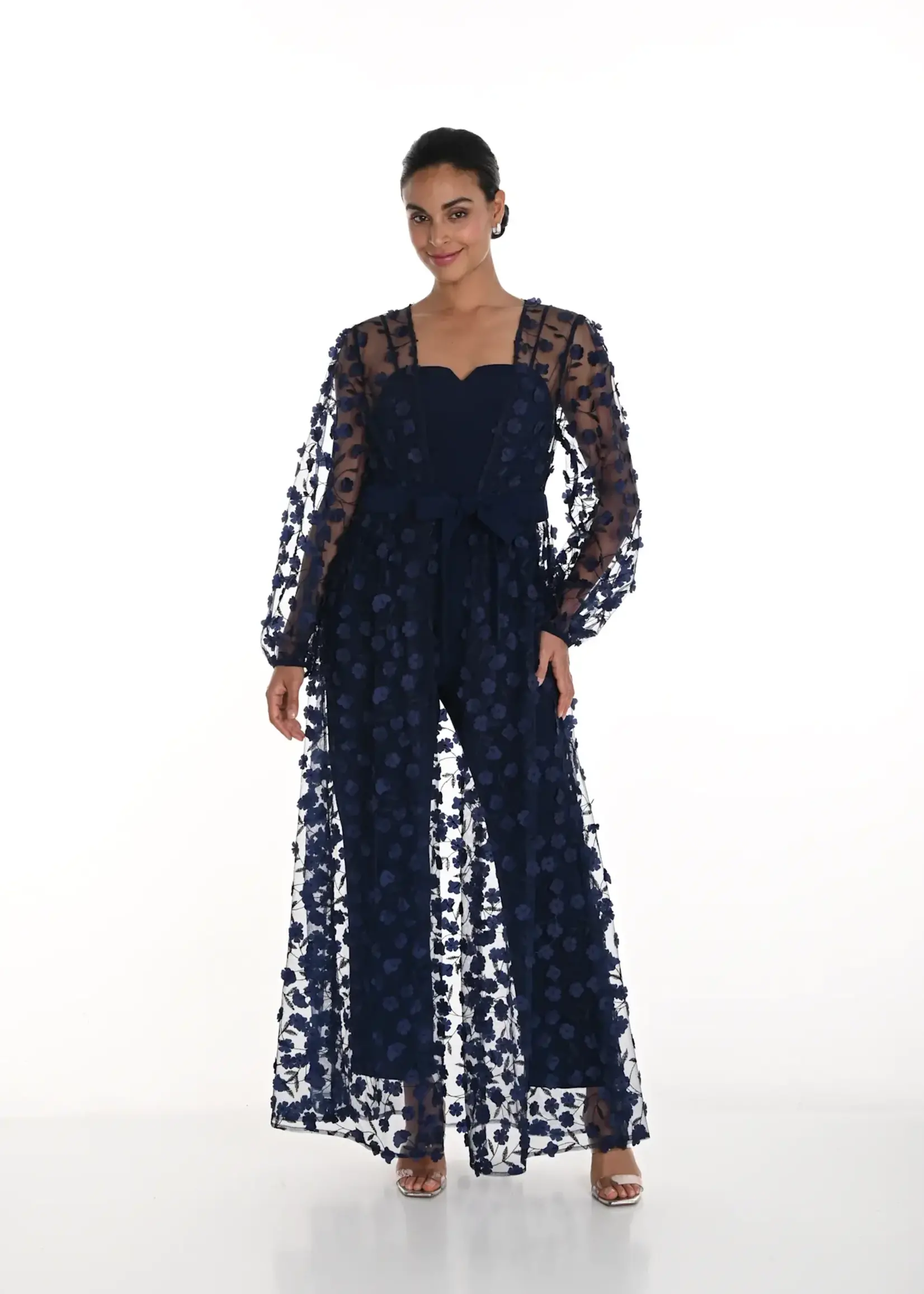 Frank Lyman 3D Floral Duster w/ Jumpsuit