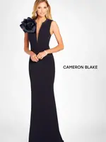 Cameron Blake Illusion Panel Beaded Collar Gown