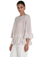 Frank Lyman Pleated Scalloped Hem & Sleeves Top