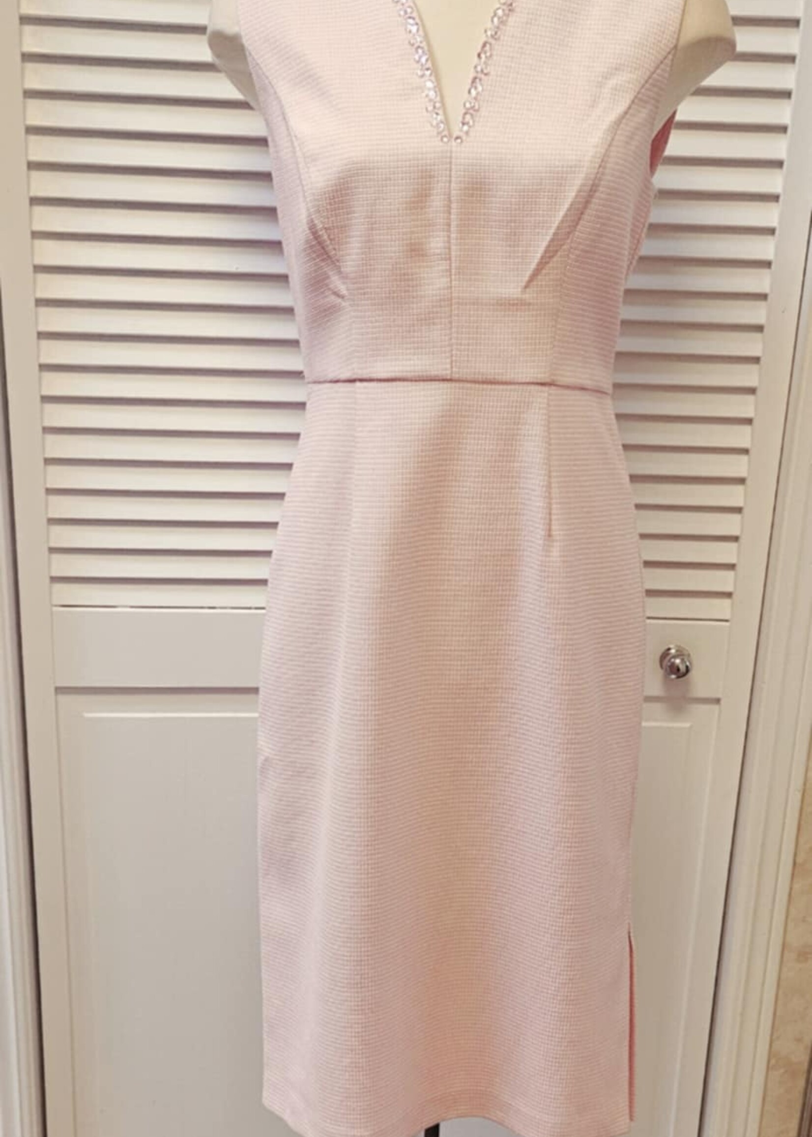 Kay Unger Elliana Embellished V-neck Midi Dress