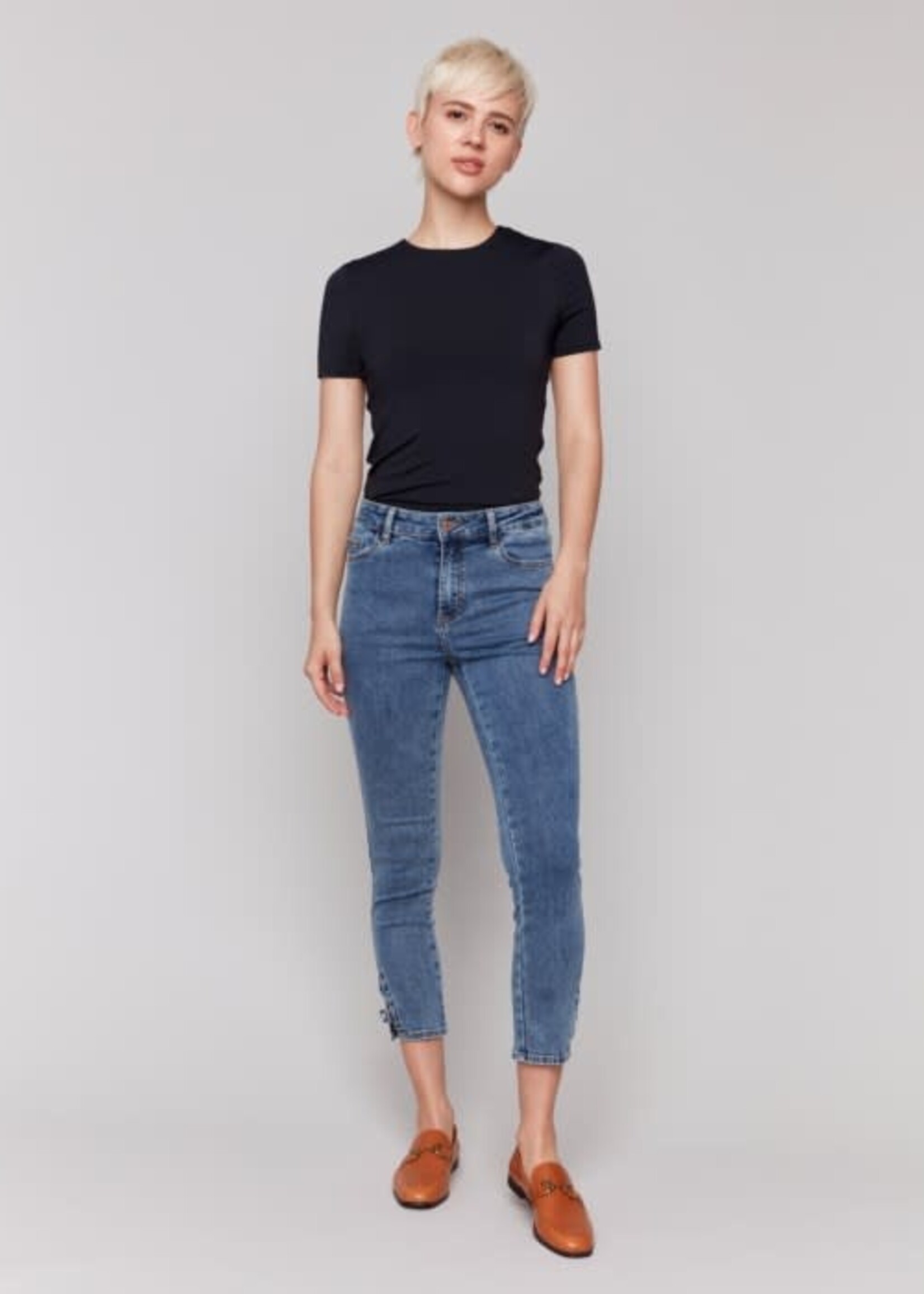 Charlie B Side Mini Tab Slim Pant