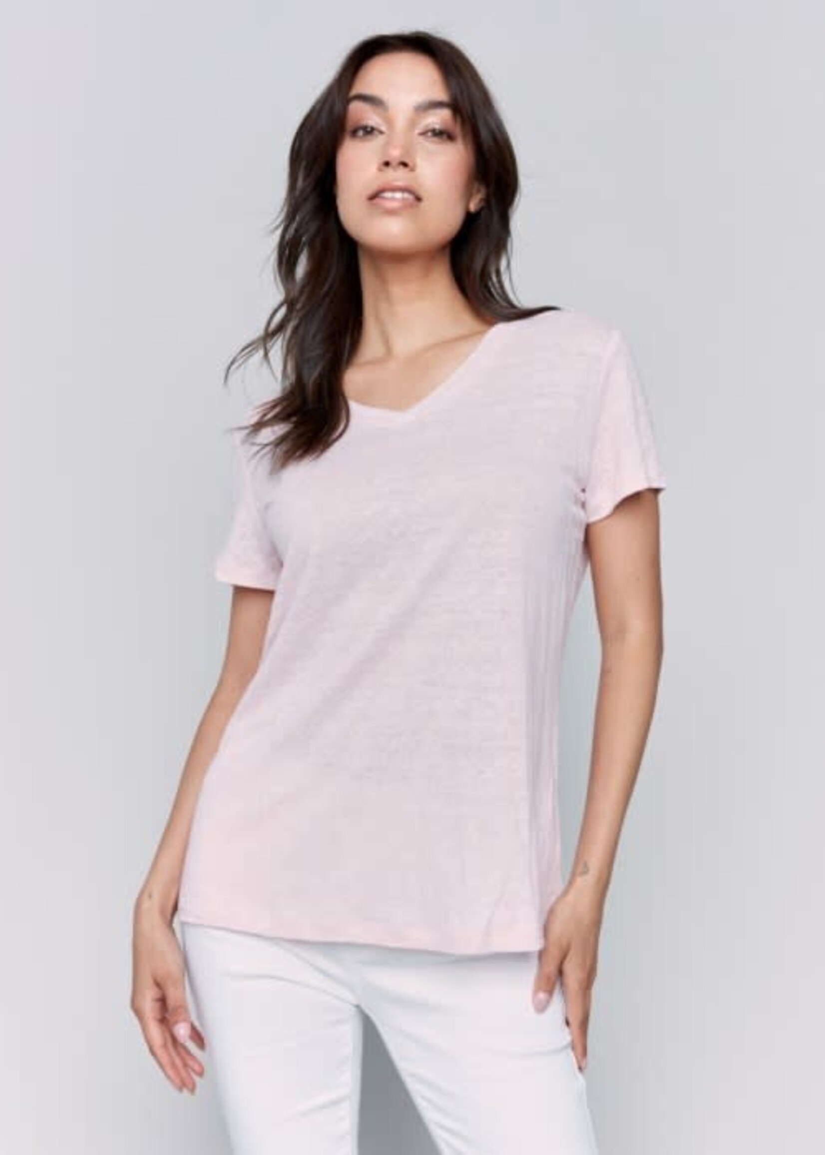 Charlie B Linen V-Neck T-Shirt