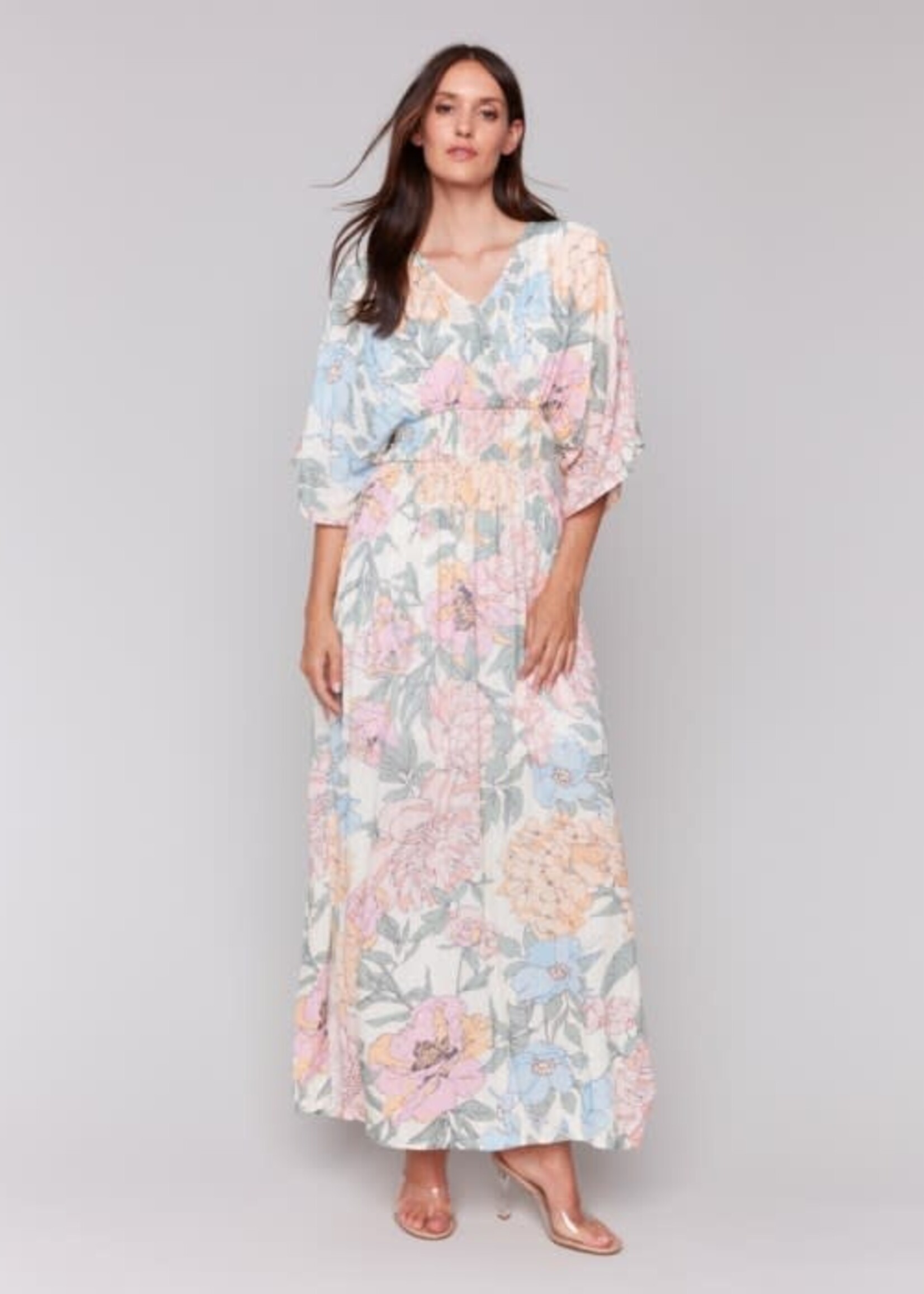 Charlie B Printed Dolman Sleeve Maxi Dress