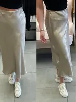 Frank Lyman Satin Metallic Skirt