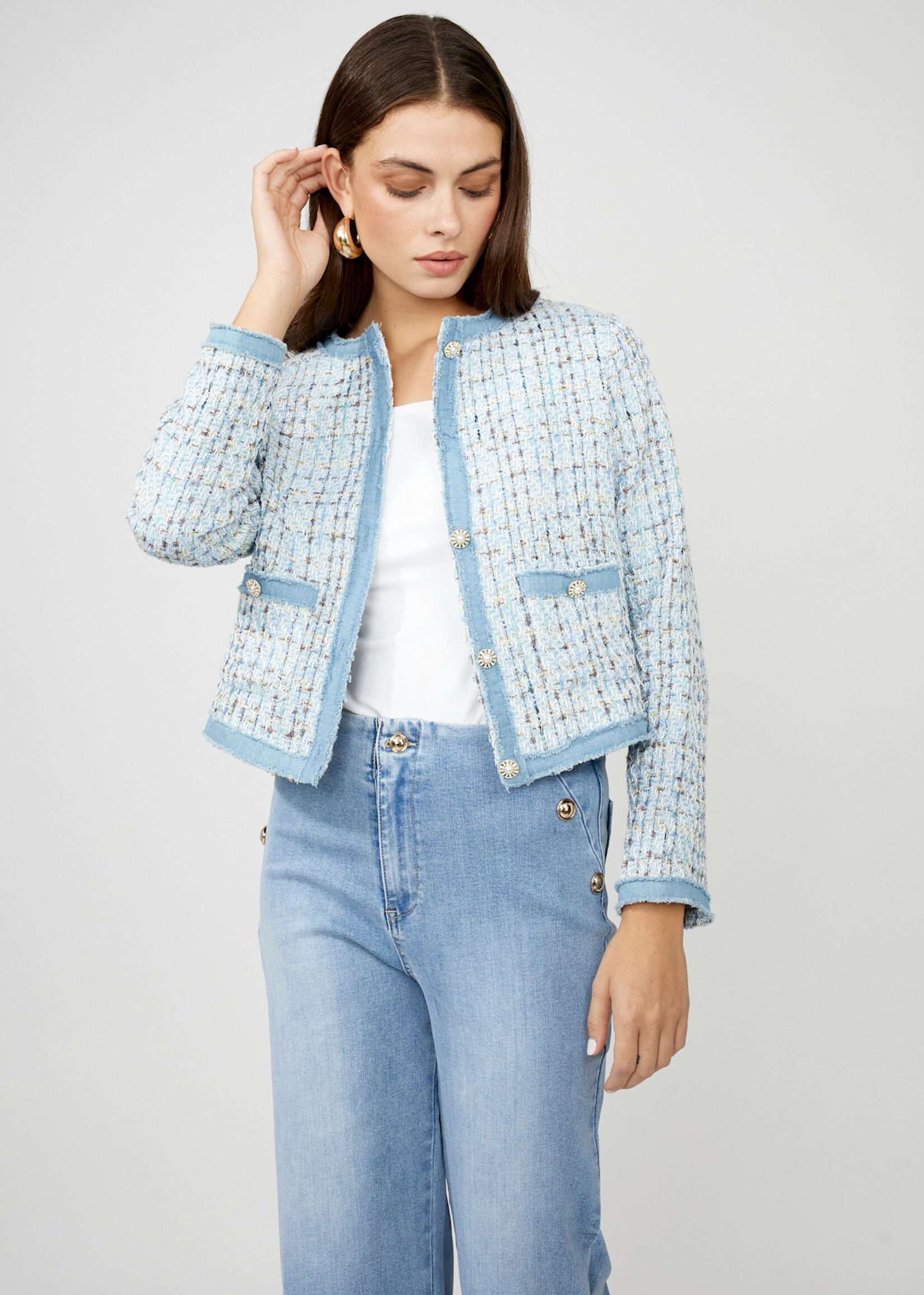 Frank Lyman Button- Up Tweed Blazer