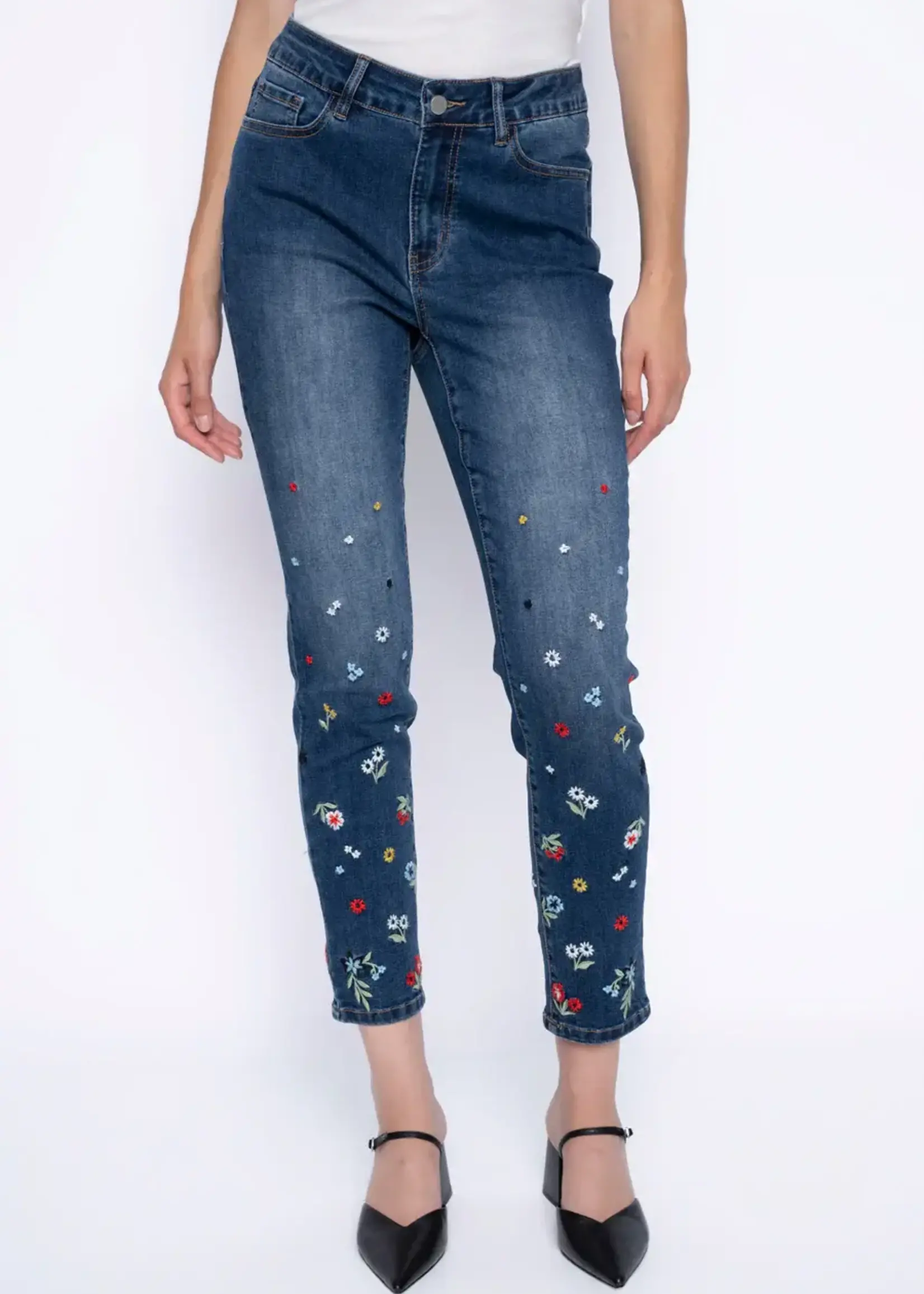 Picadilly Flower Embroidered Jean