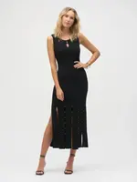 Joseph Ribkoff Bodycon sleeveless cut-out gold detail dress