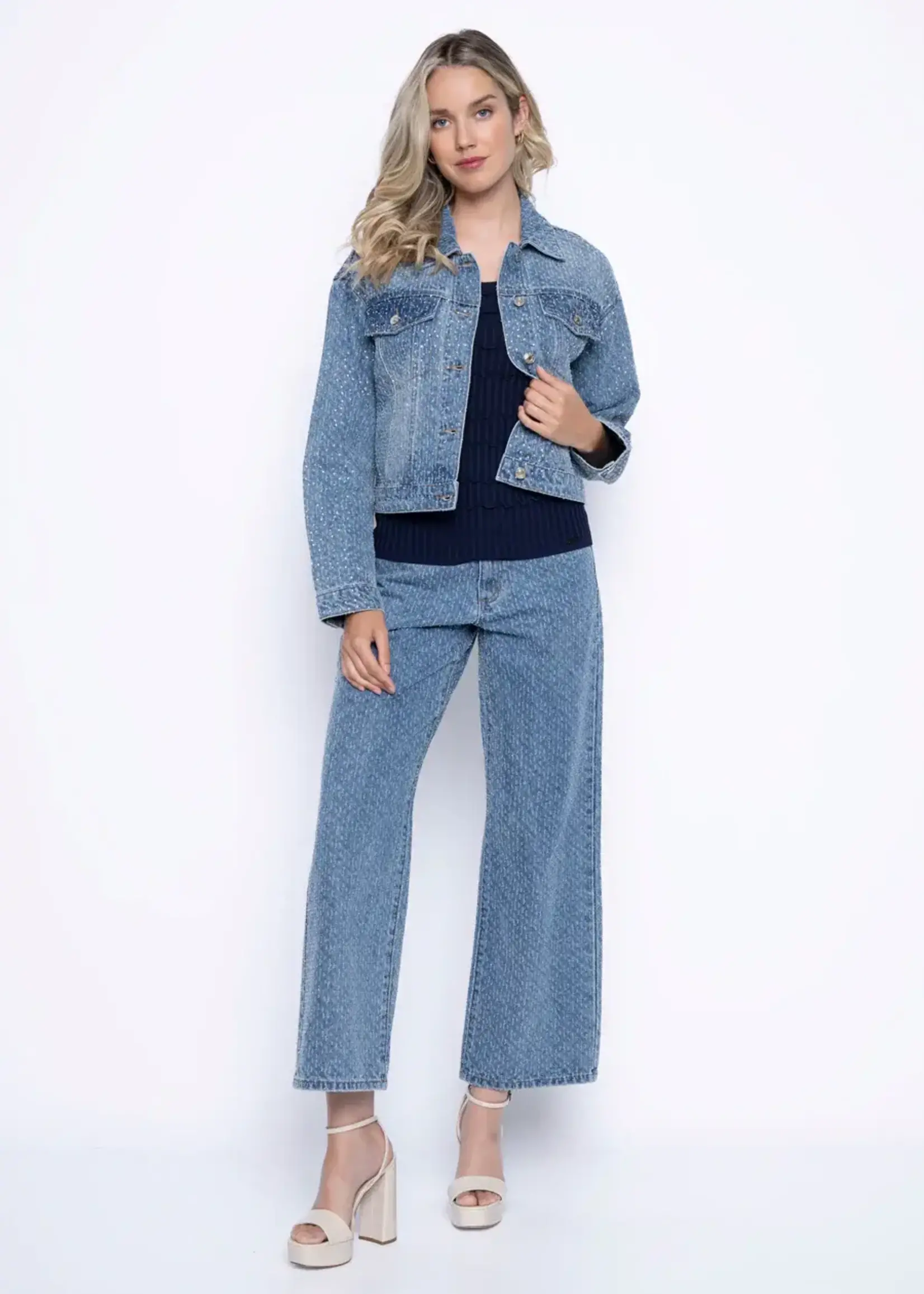Picadilly Rhinestone Denim Jacket
