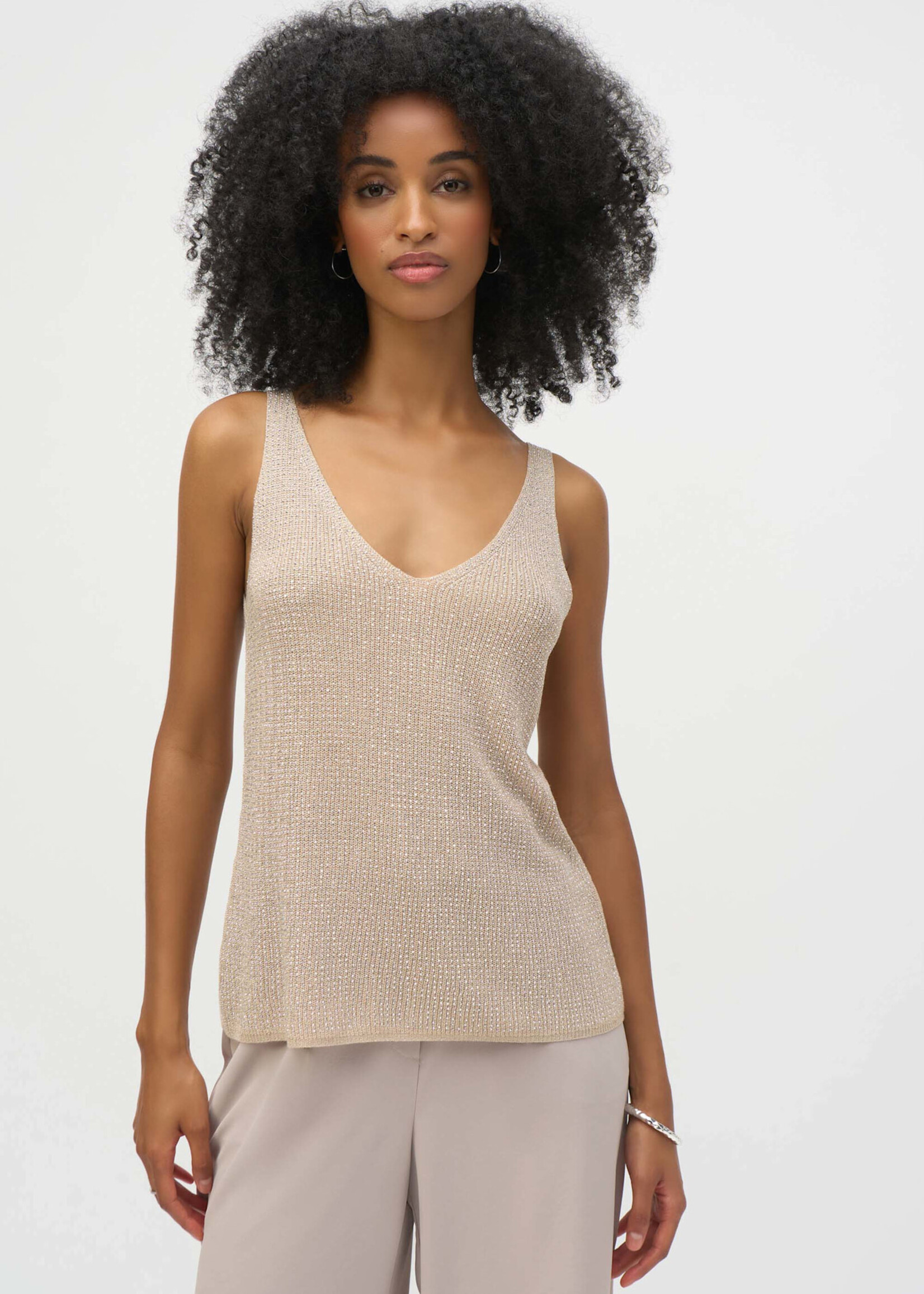 Joseph Ribkoff Sparkly V-neck Tank