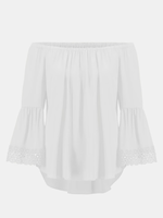 Joseph Ribkoff Embroidered Bell Sleeve 0ff- Shoulder Top
