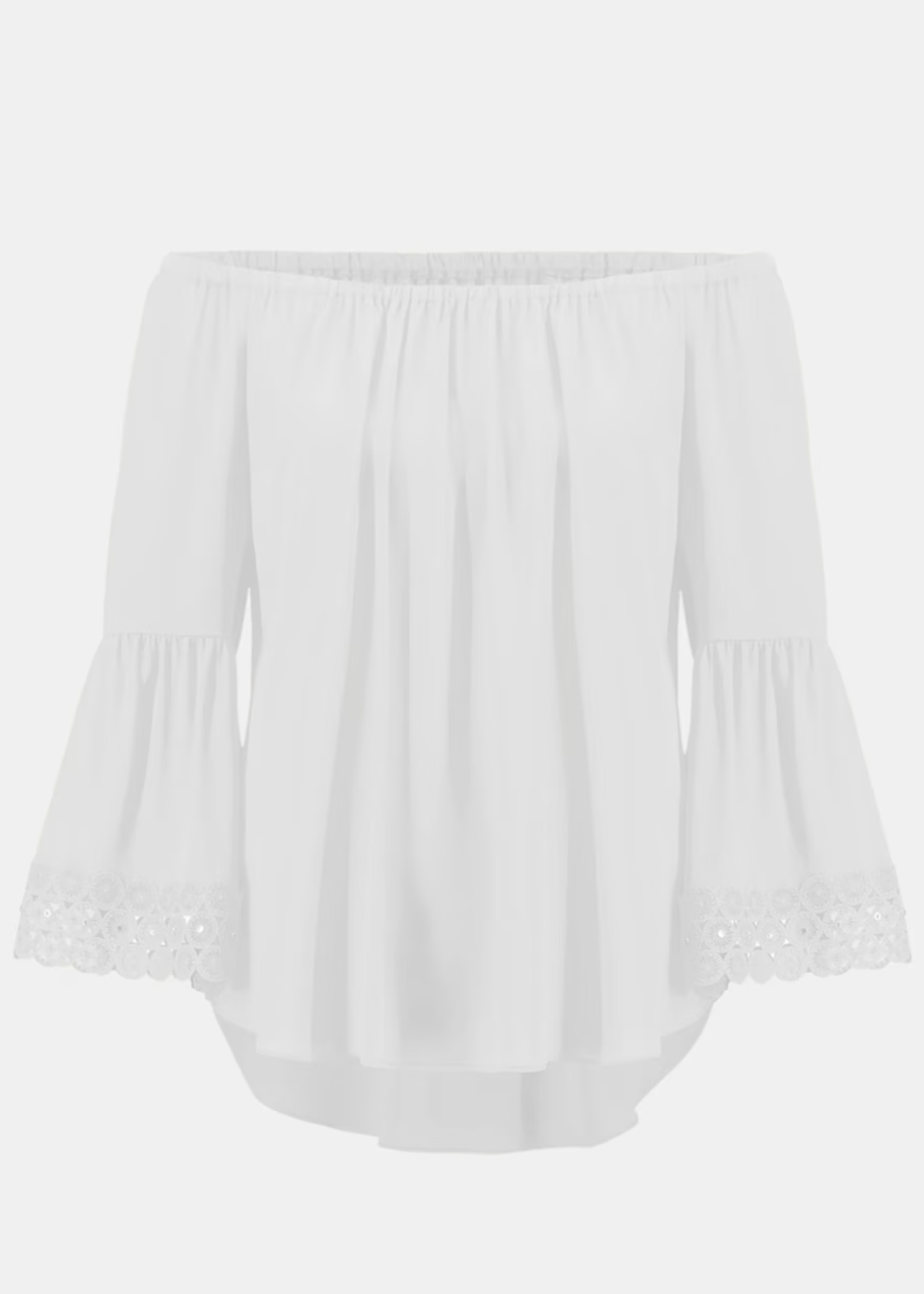 Joseph Ribkoff Embroidered Bell Sleeve 0ff- Shoulder Top