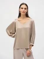 Joseph Ribkoff Puff Sleeve Satin Top