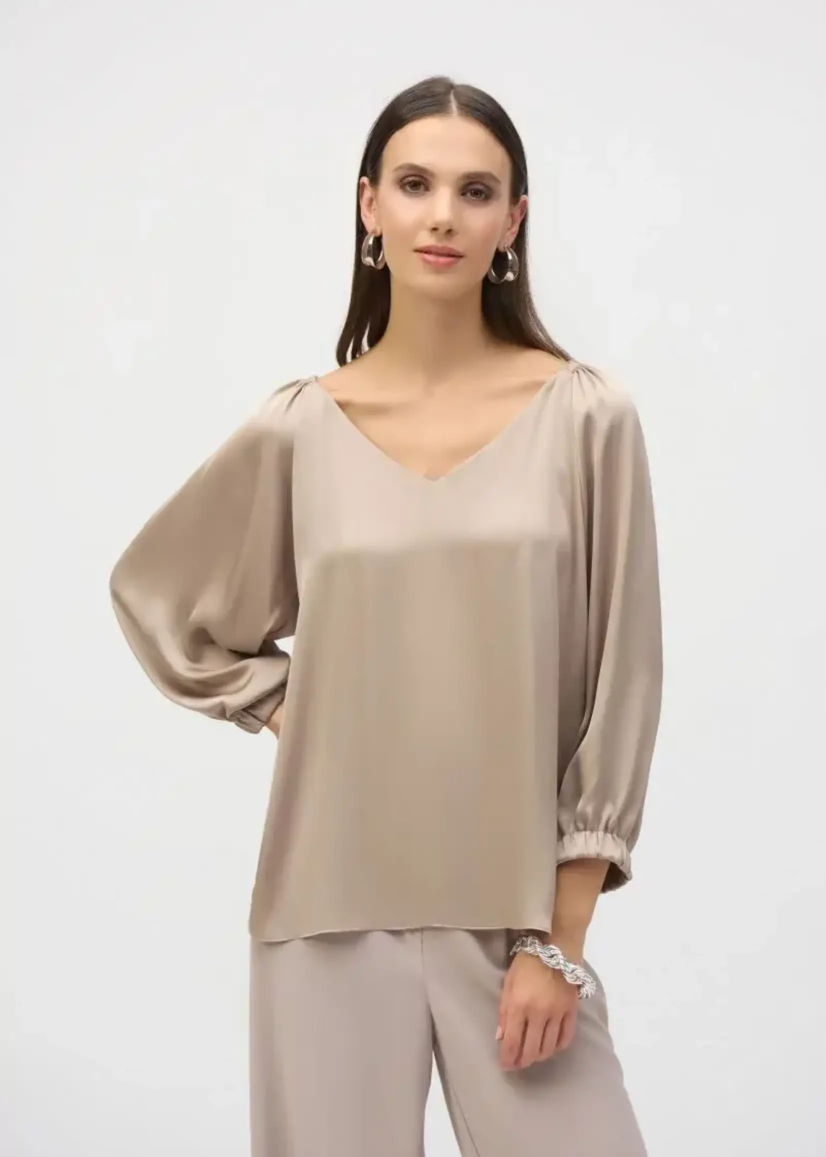 Joseph Ribkoff Puff Sleeve Satin Top