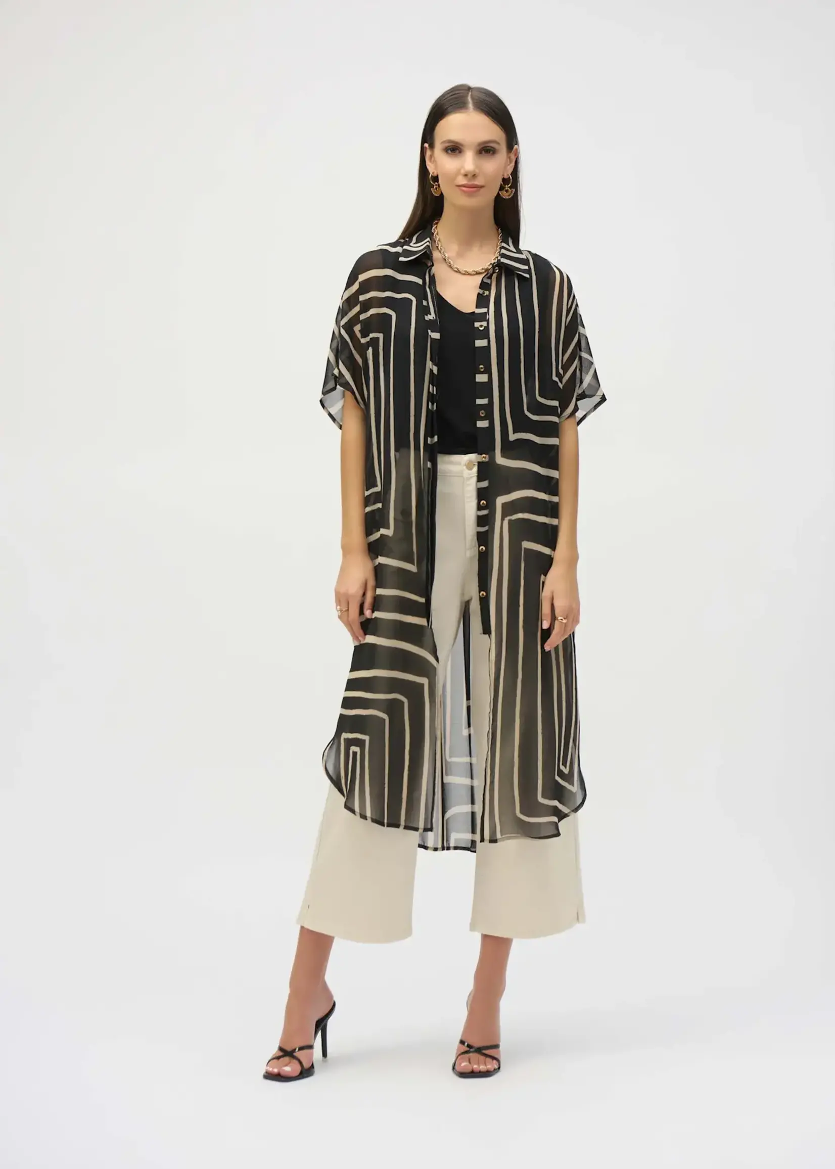 Joseph Ribkoff Sheer Print Duster