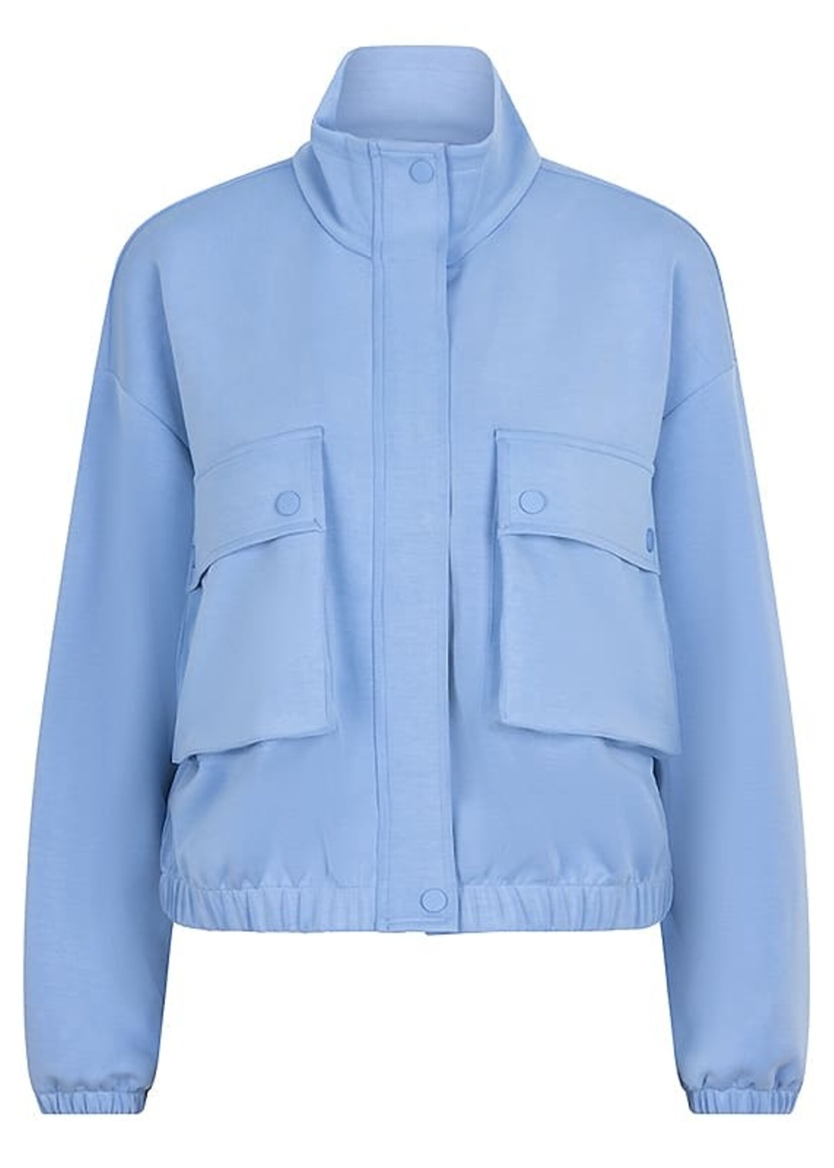 Esqualo Zip- Up Satin Pocket Detail Sweater