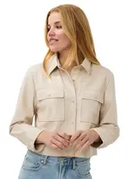 Esqualo Vegan Leather Button Up Jacket