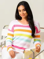 Elena Wang Stripe Crew Neck Sweater